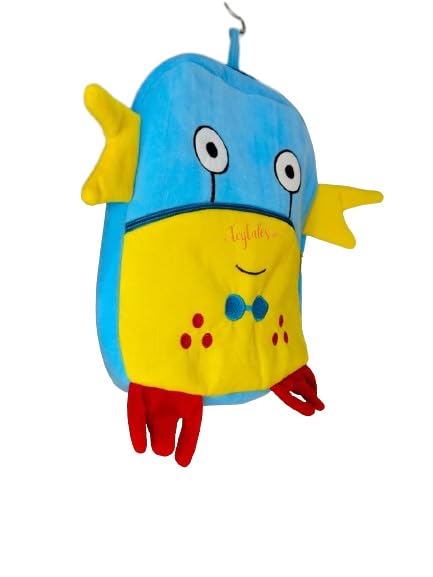 TOYTALES Cute Crabby Bag for Kids | Backpack for Nursery Chlidren, Soft Velvet Cartoon Animal Plush | Ideal for Girls, Boys & Toddlers | Mini Travel Bags for Baby Girl & Baby Boy (2-5 Years)