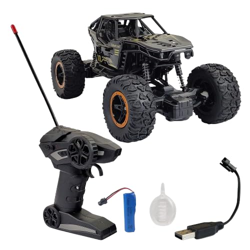 Jack Royal Remote Control 1:18 Rock Crawler with Mist Smoke Spray Function Metal High Speed Rechargeable Off-Road Monster Truck Climbing Car Toy for Kids
