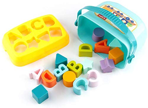 Toyshine Baby's First Shape Sorting Blocks Learning- Educational Activity Toys with 16 Building Blocks - Multicolor (16 Pieces)
