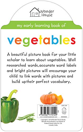 My Early Learning Book Of Vegetables : Attractive Shape Board Books For Kids (My Early Learning Books)