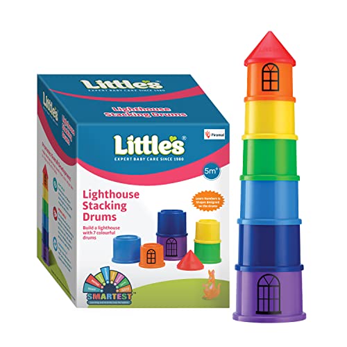 Little's Lighthouse Stacking Drums | Activity Toy for Babies I Multicolor I Infant & Preschool Toys I Develops Motor & Reasoning Skills