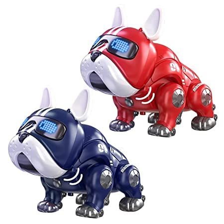 Battery-Operated Robot Dog Toy, Smart, Adorable Companion with Blinking Eyes & Flashlight, STEM Learning, Logic & Imagination Enhancement, Safe & Durable Design, Random Color