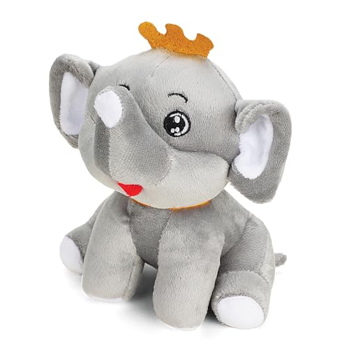Webby Plush Cute Crown Elephant Soft Toy for Kids - 20 CM