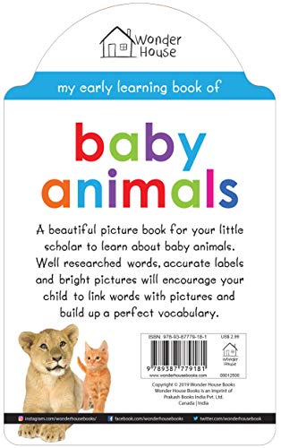 My early learning book of Baby Animals : Attractive Shape Board Books For Kids (My Early Learning Books)