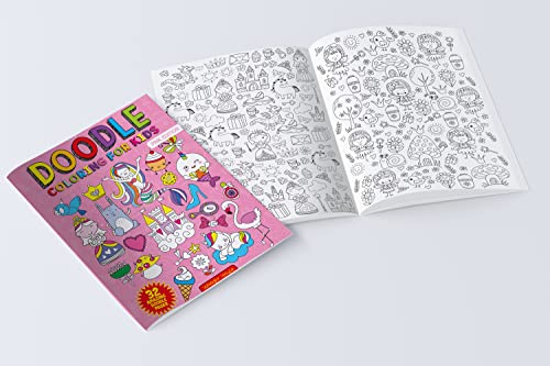 Doodle Coloring For Kids: Pink Edition