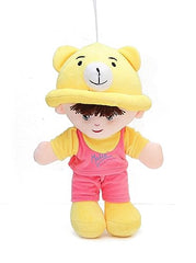 Addie Boy Rag Doll for Kids, Huggable & Adorable, Plush for Toddlers | Baby Doll with Hat for Boys and Girls | Soft and Cuddly Stuffed Toy for Babies | Made in India (Yellow, 35cm)