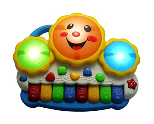 Prime Deals Drum Keyboard Musical Plastic Toys With Flashing Lights - Animal Sounds And Songs, Multi Color
