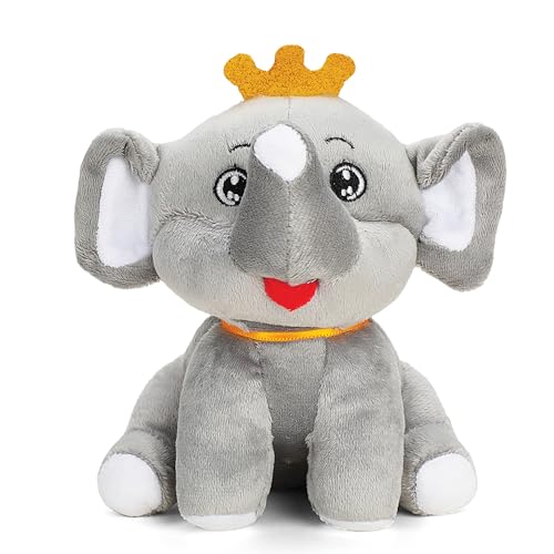 Webby Plush Cute Crown Elephant Soft Toy for Kids - 20 CM