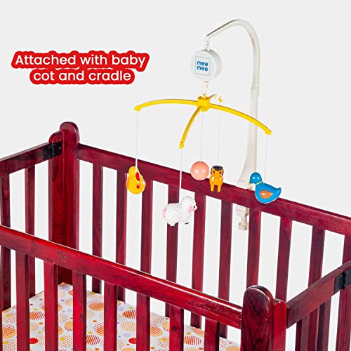 Mee Mee Musical Cot Mobile Hanger Nursery Decoration Baby Shower Birthday Gift | Baby Bed Automatic Toy Decoration | Enhances Auditory & Visual Development | 0-24 Months (5-Toy Safari Theme)