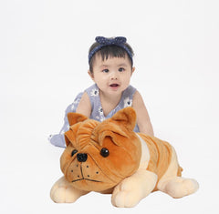 Bull Dog (75 cm) Huggable Plush Soft Toy for Girls & Boys | Stuffed Animal Soft Toy for Kids | Small Size Cute Plush Toy ISI Certified (Dark Brown Color)