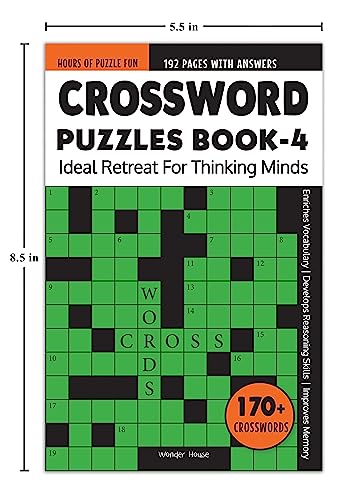 Crossword Puzzles Book 4: 170+ Engaging Crossword Puzzles