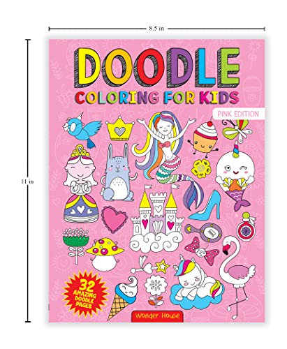 Doodle Coloring For Kids: Pink Edition