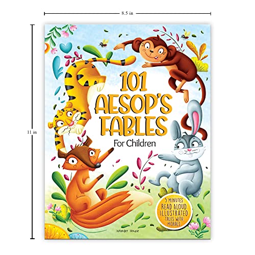 101 Aesop's Fables For Children - 5 Minutes Read Aloud Illustrated Tales With Morals [Hardcover] Wonder House Books