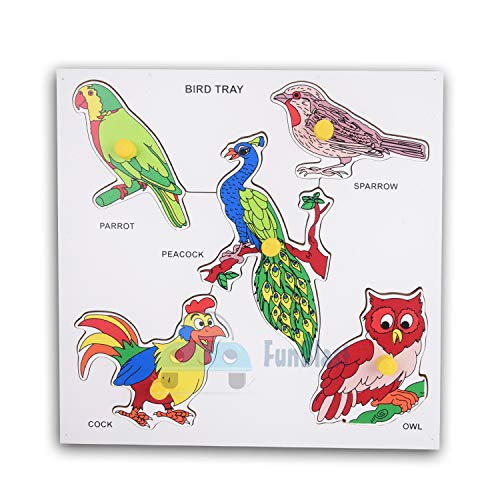 FunBlast Wooden Birds Puzzles for Kids Educational Puzzle Toy and Colorful Learning Educational Board for Kids, Wooden Jigsaw Fun Learning Toys Games