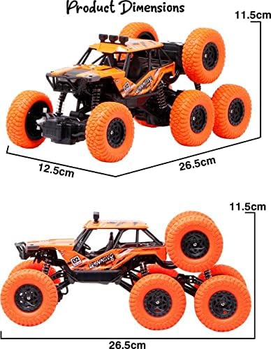 JASOBI Remote Control RC Car 4WD Monster Truck Off-Road 8 Wheels High Speed Racing Monster Rock Crawler Climbing Car Orange Color