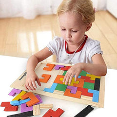 DIPDEY Mini Travel Puzzles for Kids, Wood Intelligence Brain Games Blocks Teasers Educational Toy Childrens Board Game 40 Pcs Puzzle Indoor Outdoor Boys Girls Jigsaw Toy Gift Kids 3 4 5 6 7 Years Old