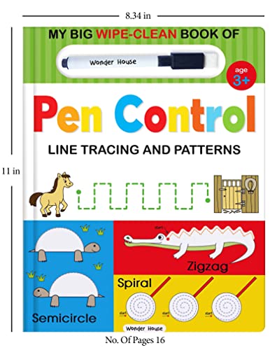 My Big Wipe And Clean Book of Pen Control for Kids: Line Tracing And Patterns