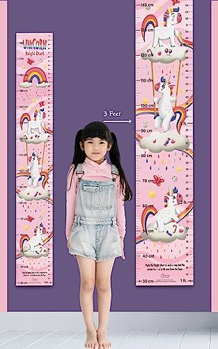Unicorn Height Chart: Growth Chart with Measuring Ruler and Stick-on Tape