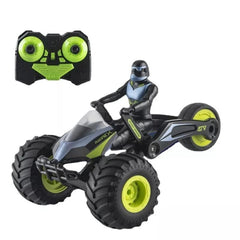 PoPo Toys Rc Motorcycle 2.4G Remote Control Stunt Car 360° Rotating Electric Toy Motorbike|Multicolor