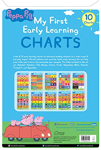 Peppa Pig - My First Early Learning Charts : Learning With Peppa (10 Charts - Alphabet, Animals, Bir
