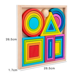 ANVIE & ABEER Wooden Rainbow Stacking Toy, 27 Pcs Stacking Toy Wooden Rainbow Stacker Baby Toys Montessori Rainbow Stacking Game Baby Toys 12-18 Months Nesting Blocks Puzzle Educational Toys