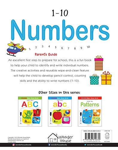 Reusable Wipe And Clean Book 1-10 Numbers : Write And Practice Numbers (1-10)