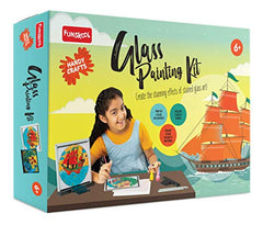 Funskool Handycrafts Glass Painting, Art and Craft Kit, Make Your Own Framed Glass Painting, Art and Craft Kit, DIY Kit, Ages 6 Years and Above, Multicolour