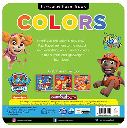 Pawsome Colors Foam Books for Toddlers Paw Patrol Books (Ages 0 to 3 Years)