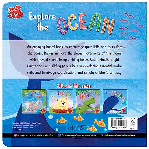 Slide And See - Explore The Ocean : Sliding Novelty Board Book For Kids [Board book] Wonder House Books