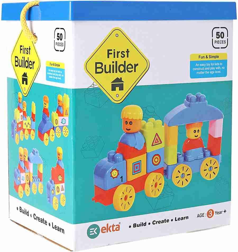 Toyland Ekta First Builders Building Blocks Game Multicolor Toy for Kids- 50 Pieces