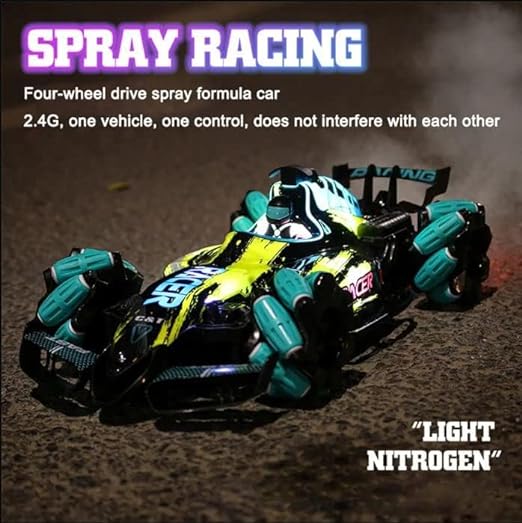 Hand Sensor Stunt Toy car Remote Control Smoke with led Lights for Kids Fog Stunt Drift rc car high Speed Racer Remote Control Toys 25km/h 2.4ghz 360° Rotation Fast Stunt (Gesture + rc f1 car)