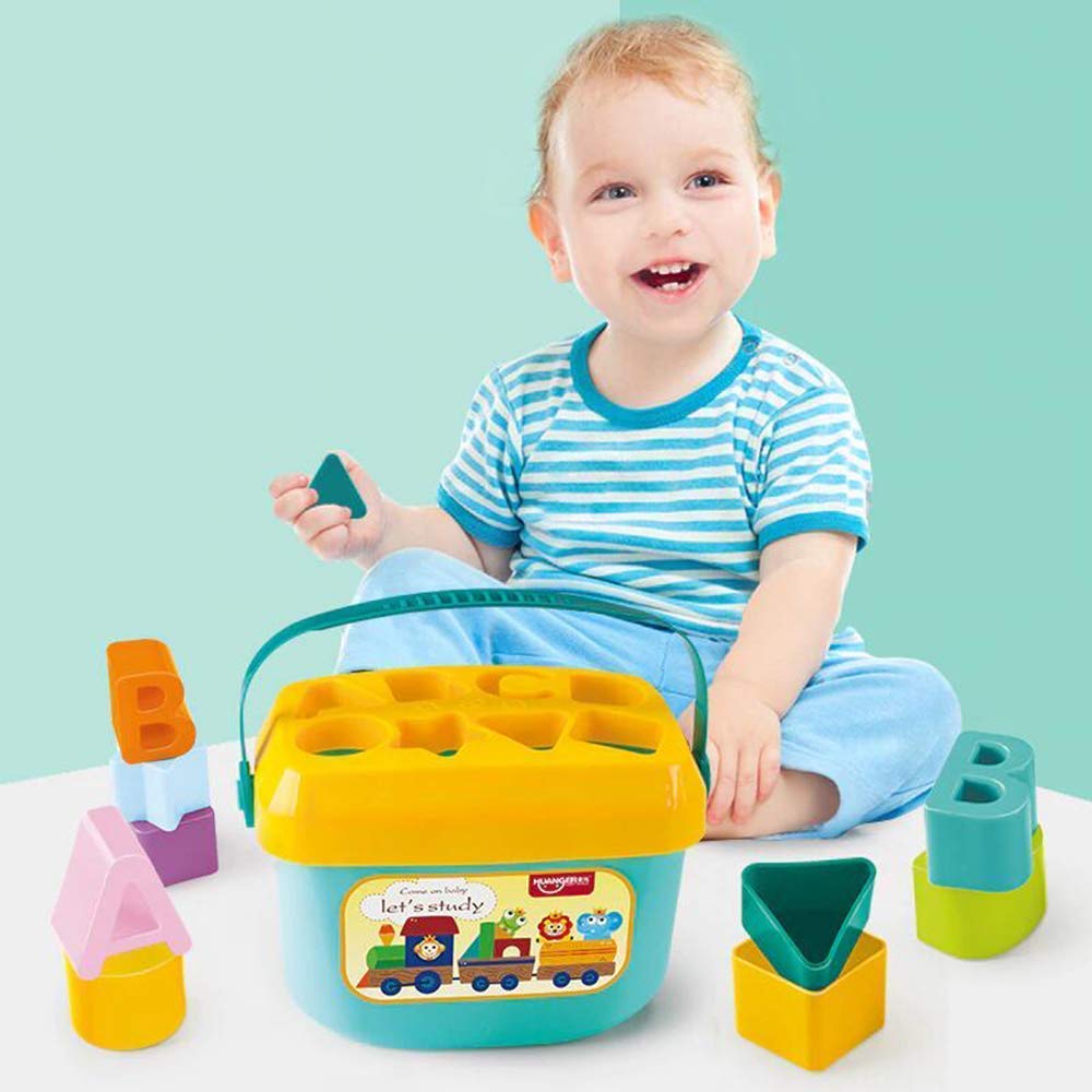 Toyshine Baby's First Shape Sorting Blocks Learning- Educational Activity Toys with 16 Building Blocks - Multicolor (16 Pieces)