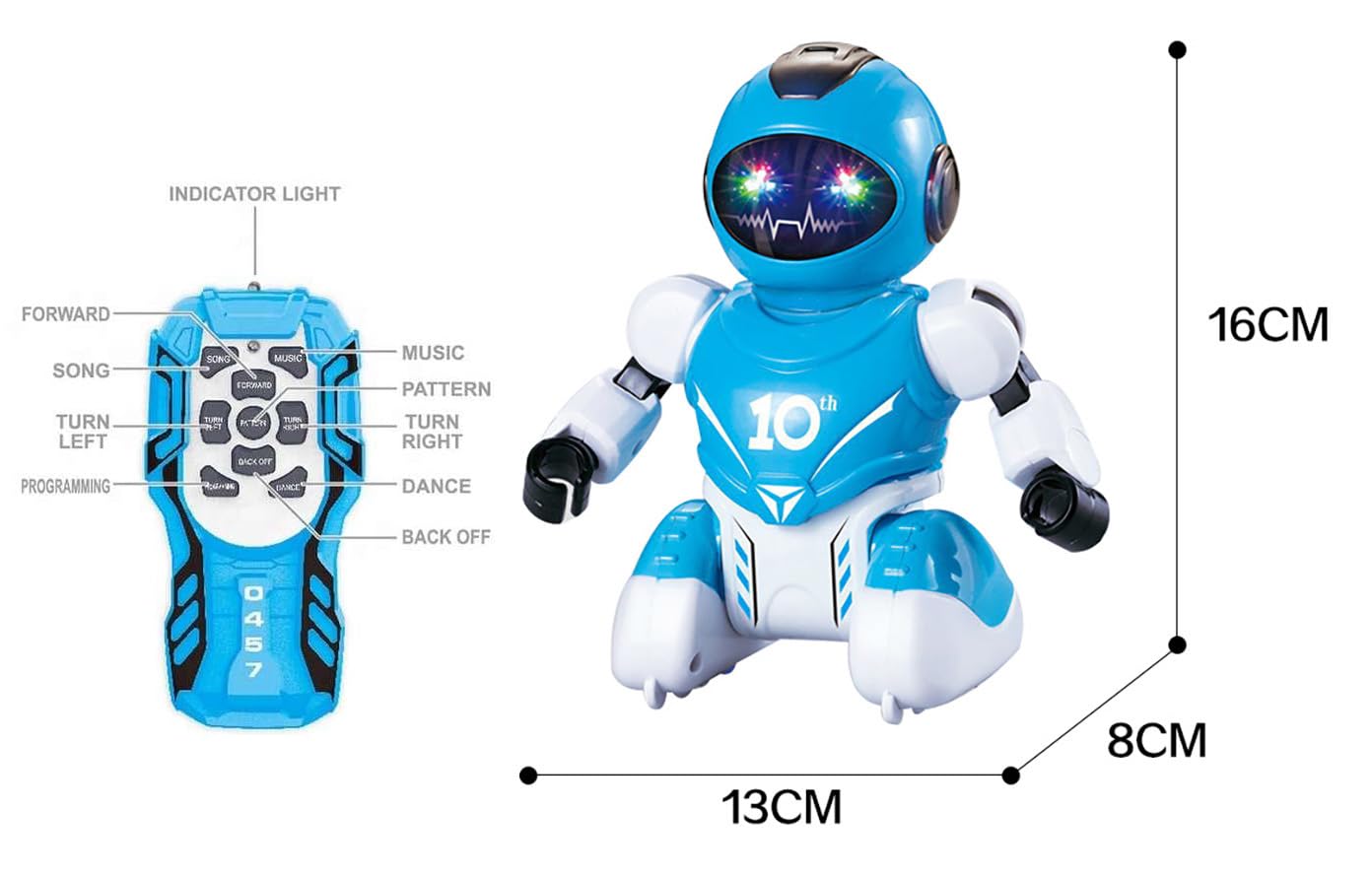 Magicwand Soccer Playing Programmable Dancing & Walking Robot for Kids with Lights