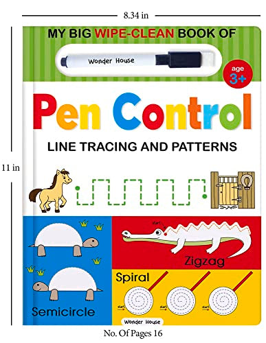 My Big Wipe And Clean Book of Pen Control for Kids: Line Tracing And Patterns