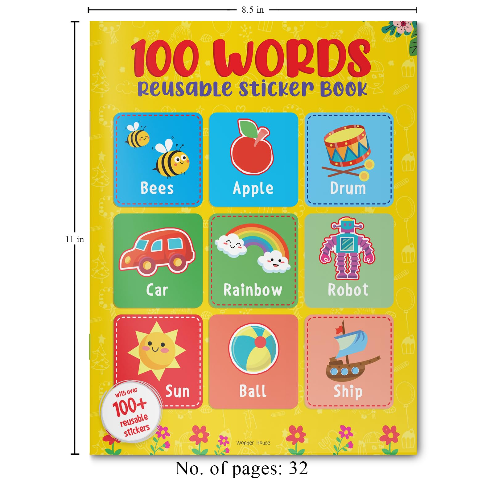100 Words: Reusable Sticker Book