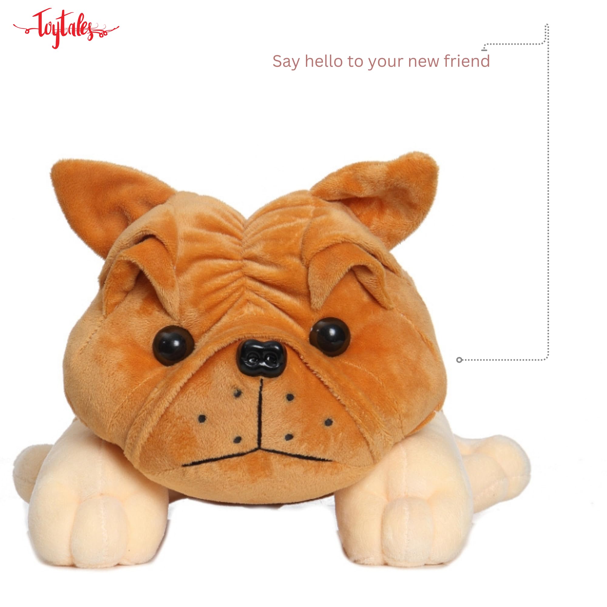 Bull Dog (60 cm) Huggable Plush Soft Toy for Girls & Boys | Stuffed Animal Soft Toy for Kids | Small Size Cute Plush Toy ISI Certified (Light Brown Color)