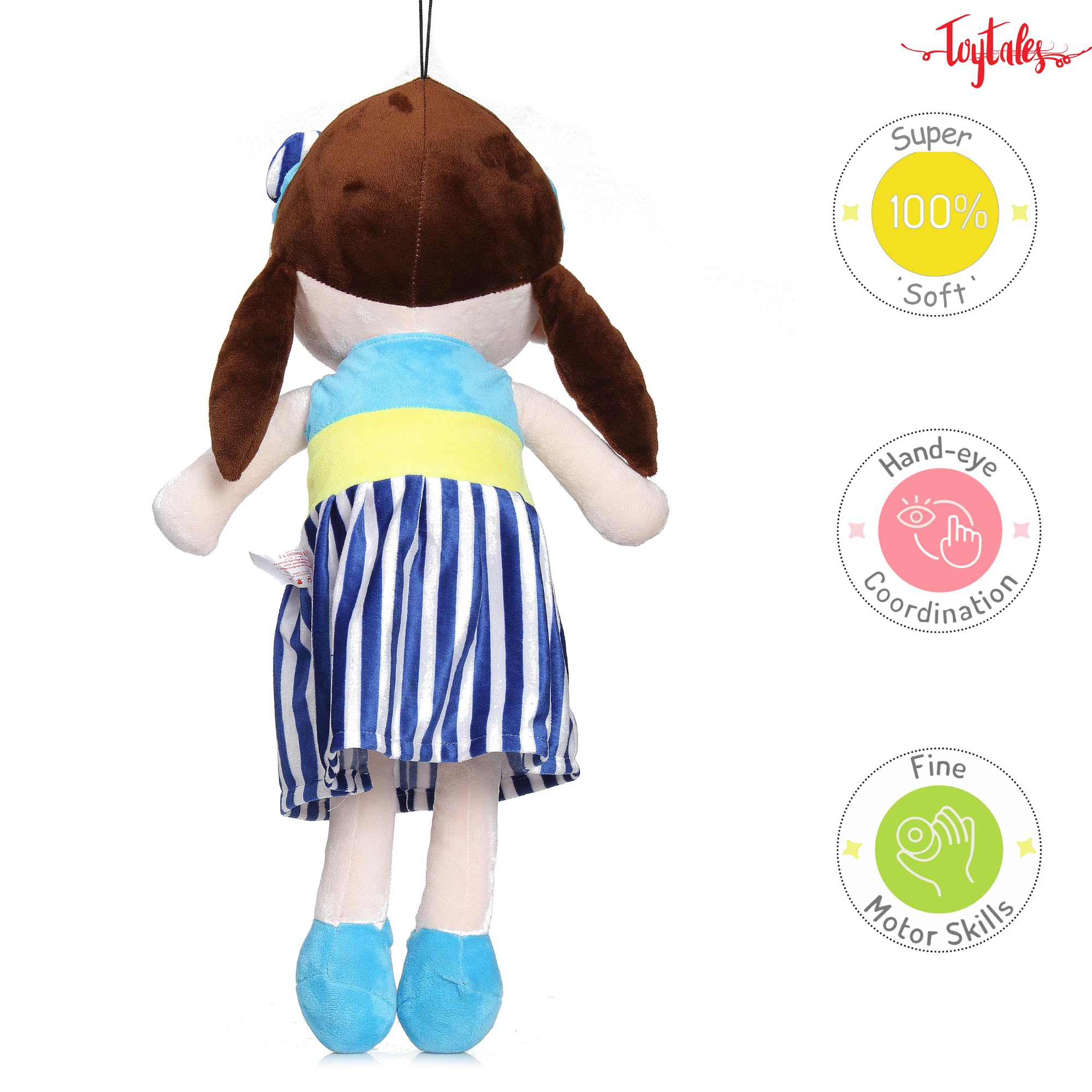Cute Super Soft Stuffed Doll Small Size 40cm, Cuddly Squishy Dolls, Plush Toy for Baby Girls, Spark Imaginative Play, Safe & Fun Gift for Kids, Perfect for Playtime & Cuddling (Blue)