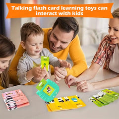 FunBlast Talking Flash Cards, Learning Toys for Kids, Talking English Flash Cards, Learning Interactive Educational Toys for 2-4 Year Old Boys, Return Gifts for Kids -112 Double Sided Card (Green)