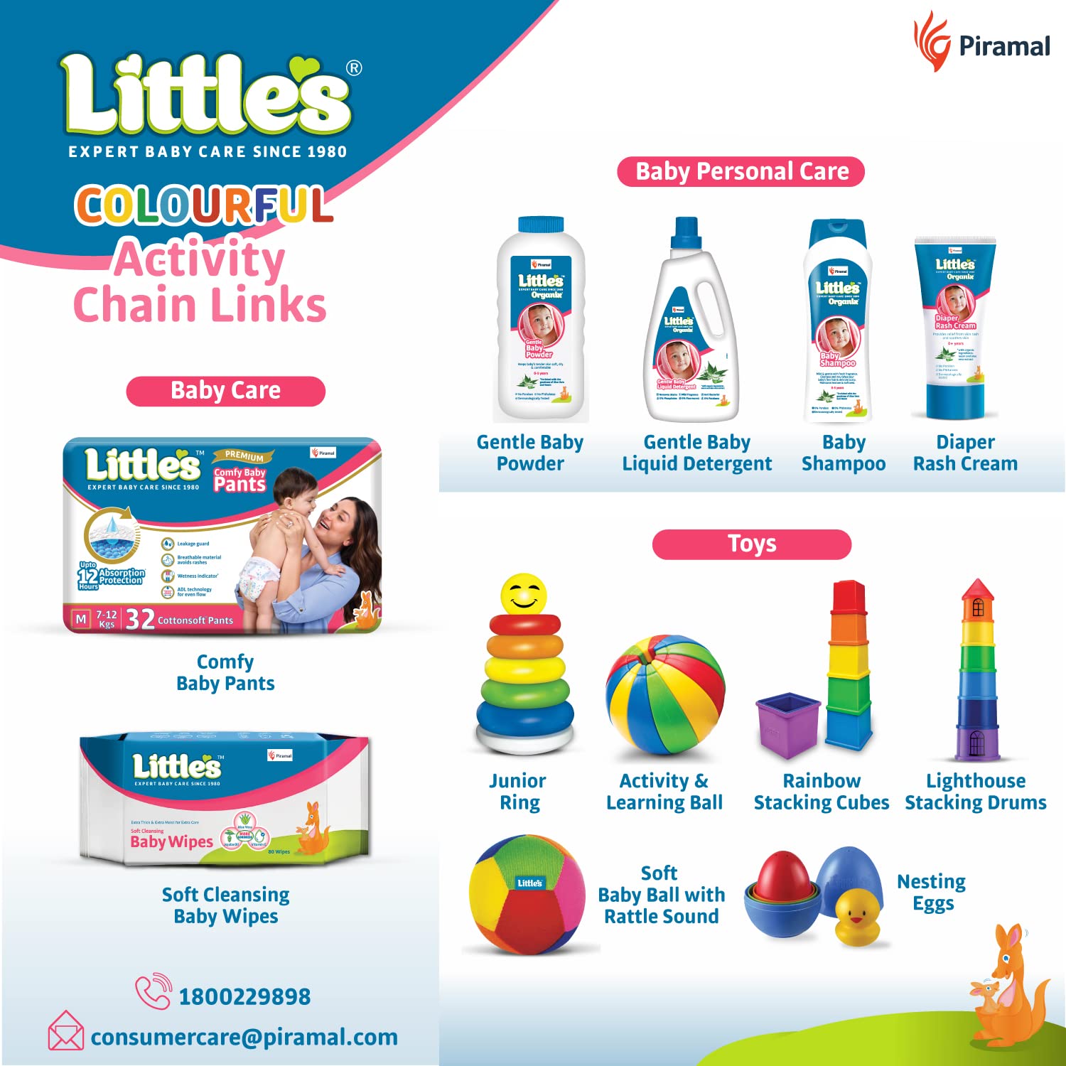 Little's Colourful Activity Chain Links | Activity and Eduational Toy for Babies | Infant & Preschool Toys | 5 Months & Above | Helps Develop Hand - Eye Coordination & Motor Skills |