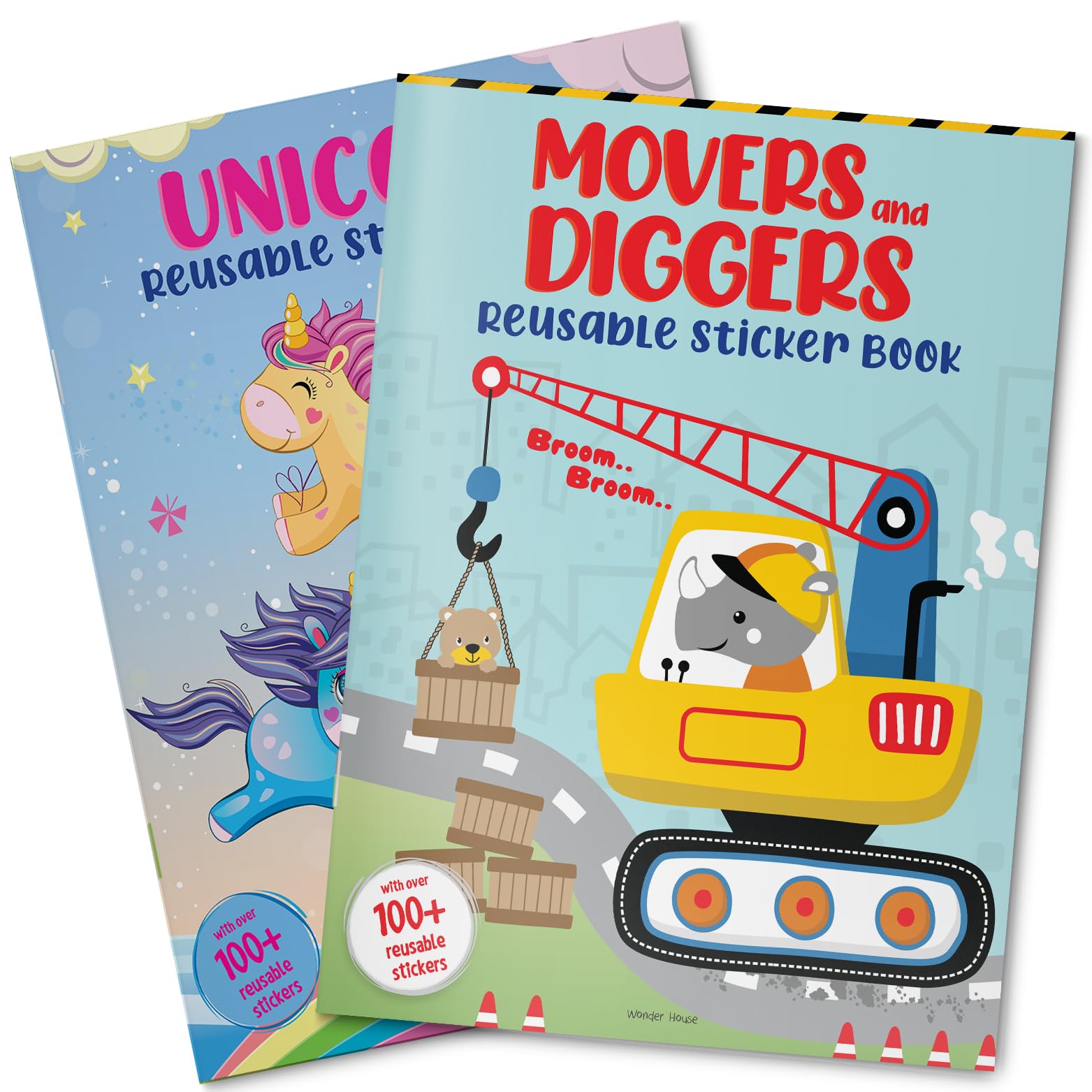 Movers and Diggers Reusable Sticker Book�For Chindren [Paperback] Wonder House Books