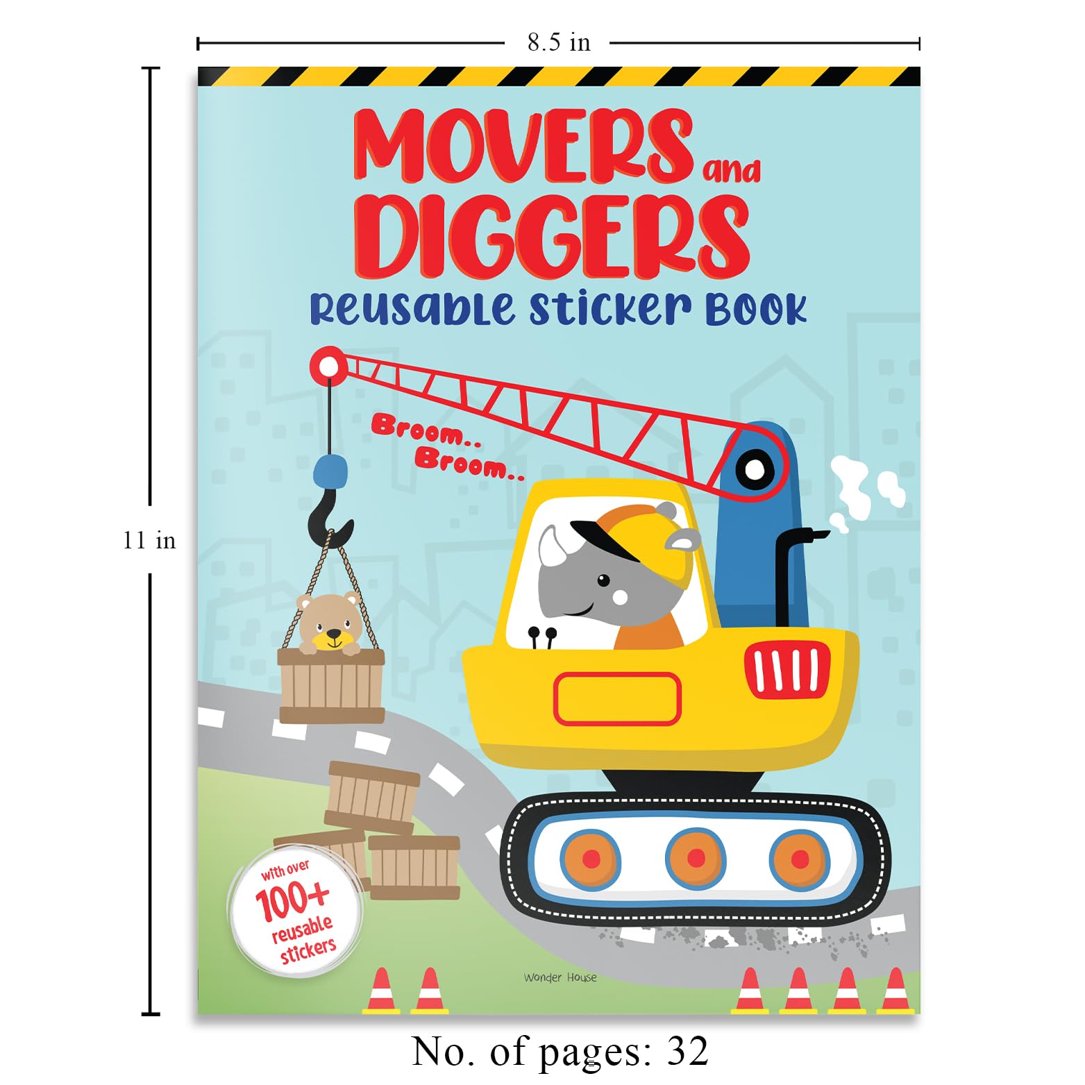 Movers and Diggers Reusable Sticker Book�For Chindren [Paperback] Wonder House Books
