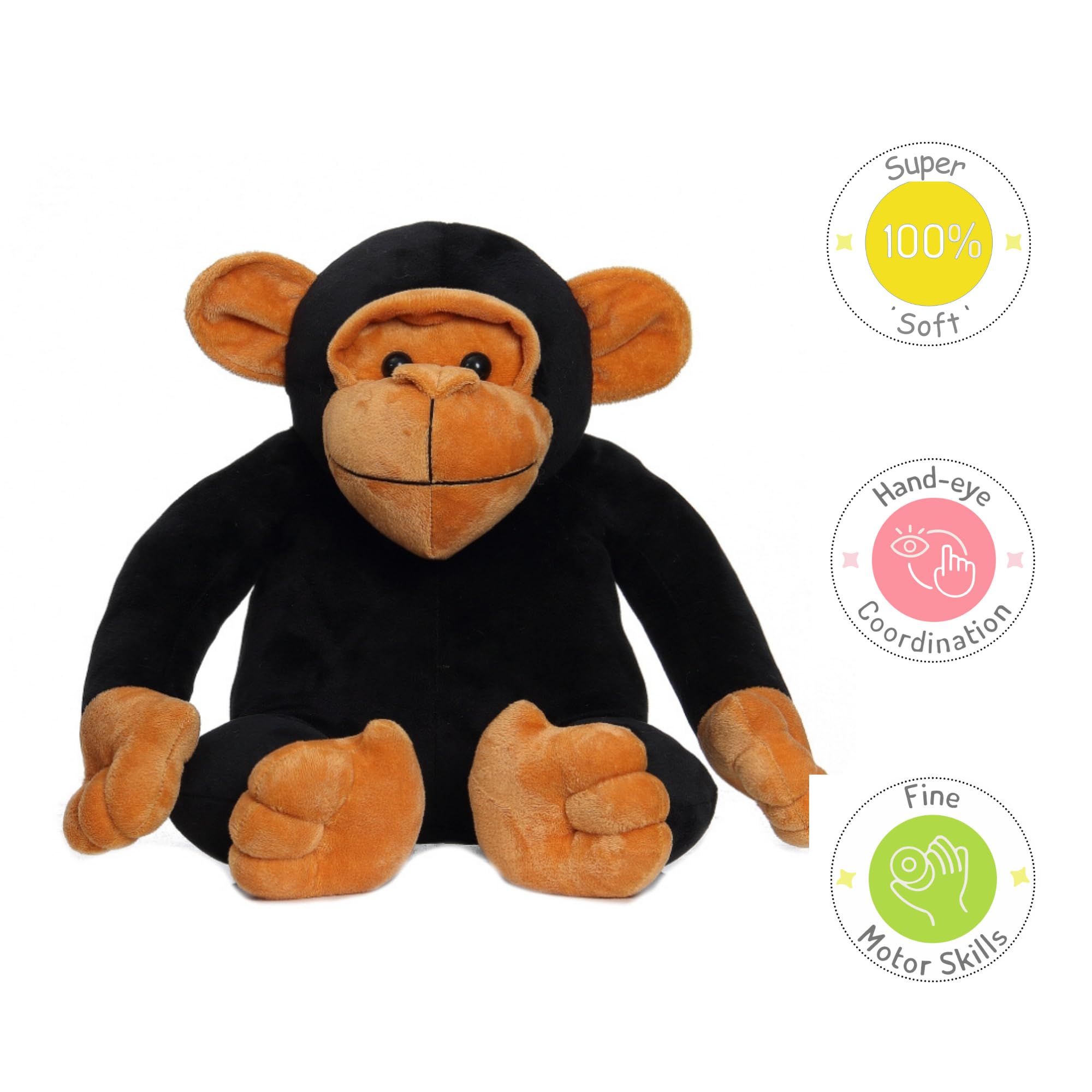 Kong Monkey Plush Toy, Cute and Huggable Animal Stuffed Toy, Soft and Cuddly for Kids, Boys, and Girls - Best Birthday Gift Idea - 30 cm