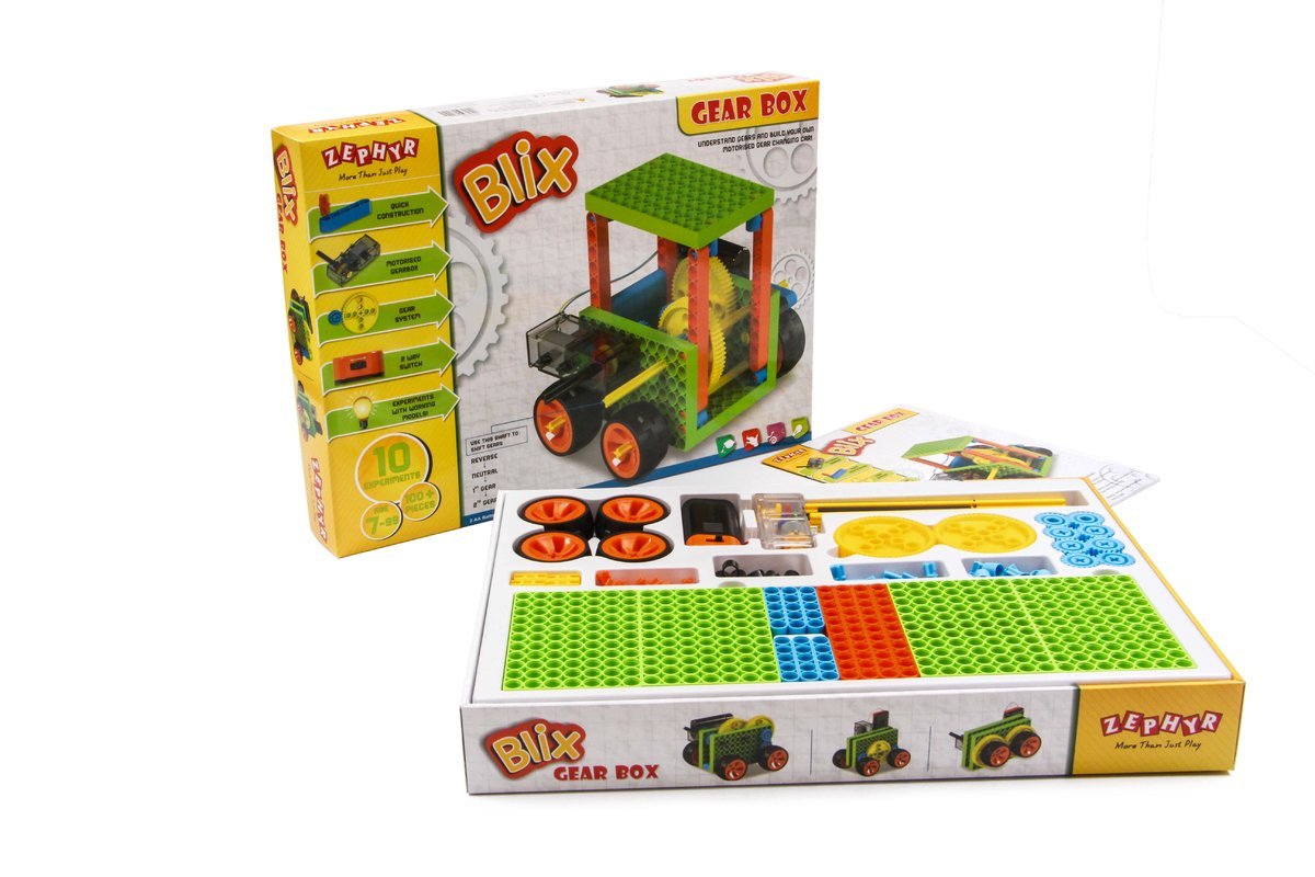 Mechanix Blix - Gear Box Construction Set (Multicolour), Science Kit, Building Blocks, Diy, For Boys And Girls Age 7+