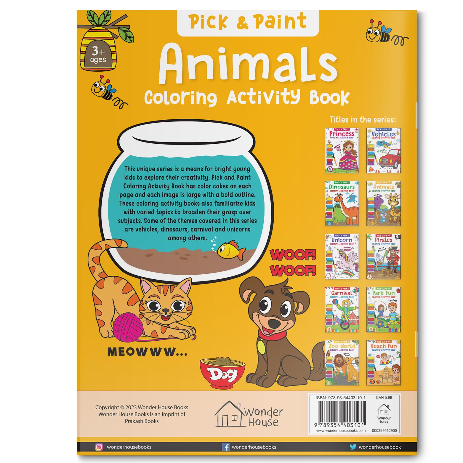 Animals: Pick and Paint Coloring Activity Book