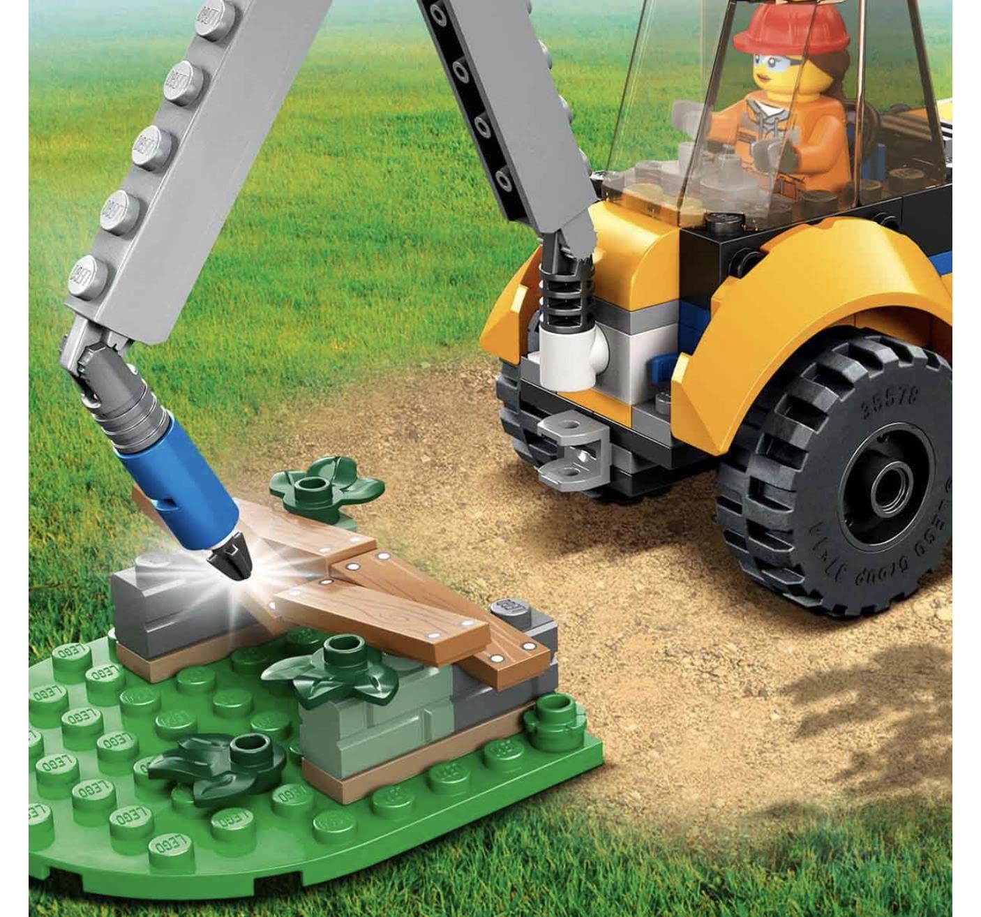 LEGO City Construction Digger 60385 Building Toy Set (148 Pcs),Multicolor