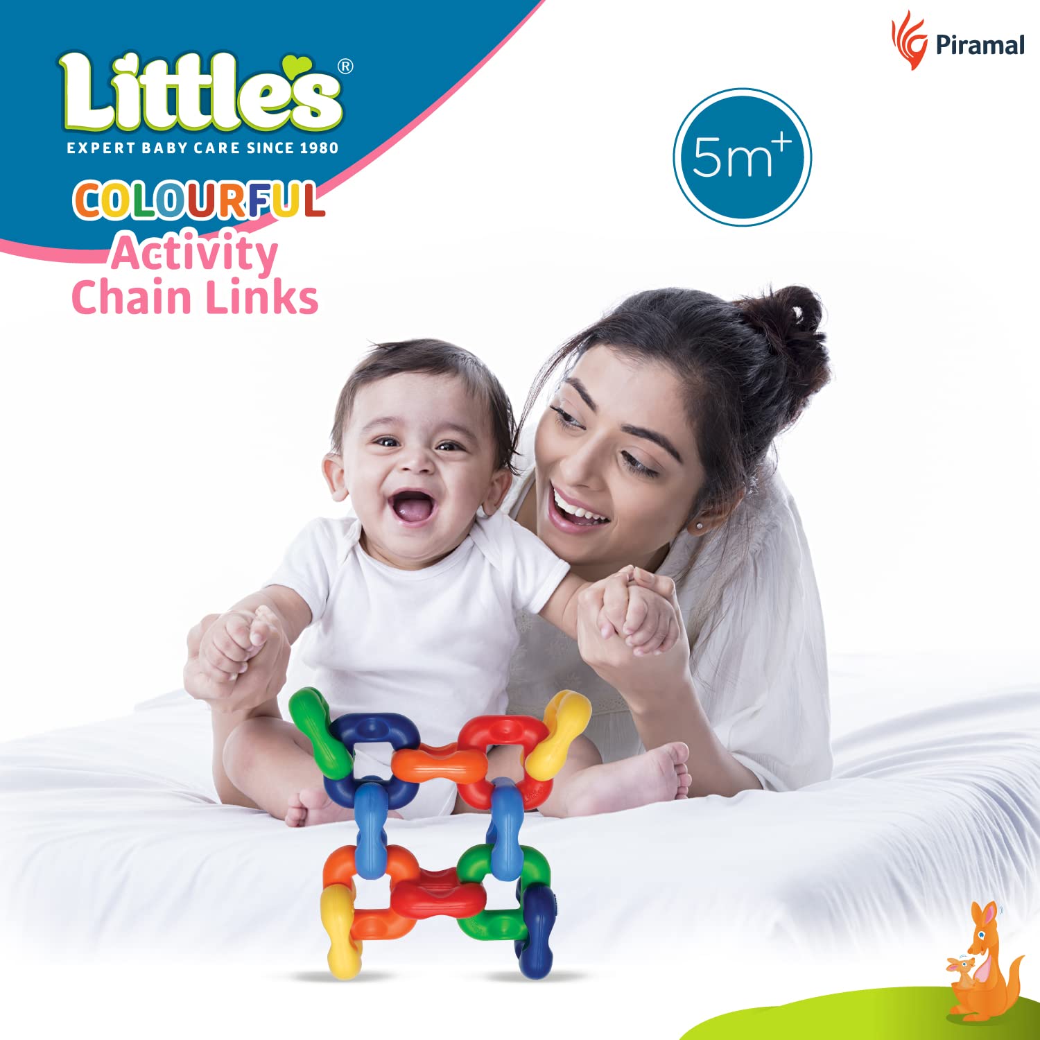 Little's Colourful Activity Chain Links | Activity and Eduational Toy for Babies | Infant & Preschool Toys | 5 Months & Above | Helps Develop Hand - Eye Coordination & Motor Skills |