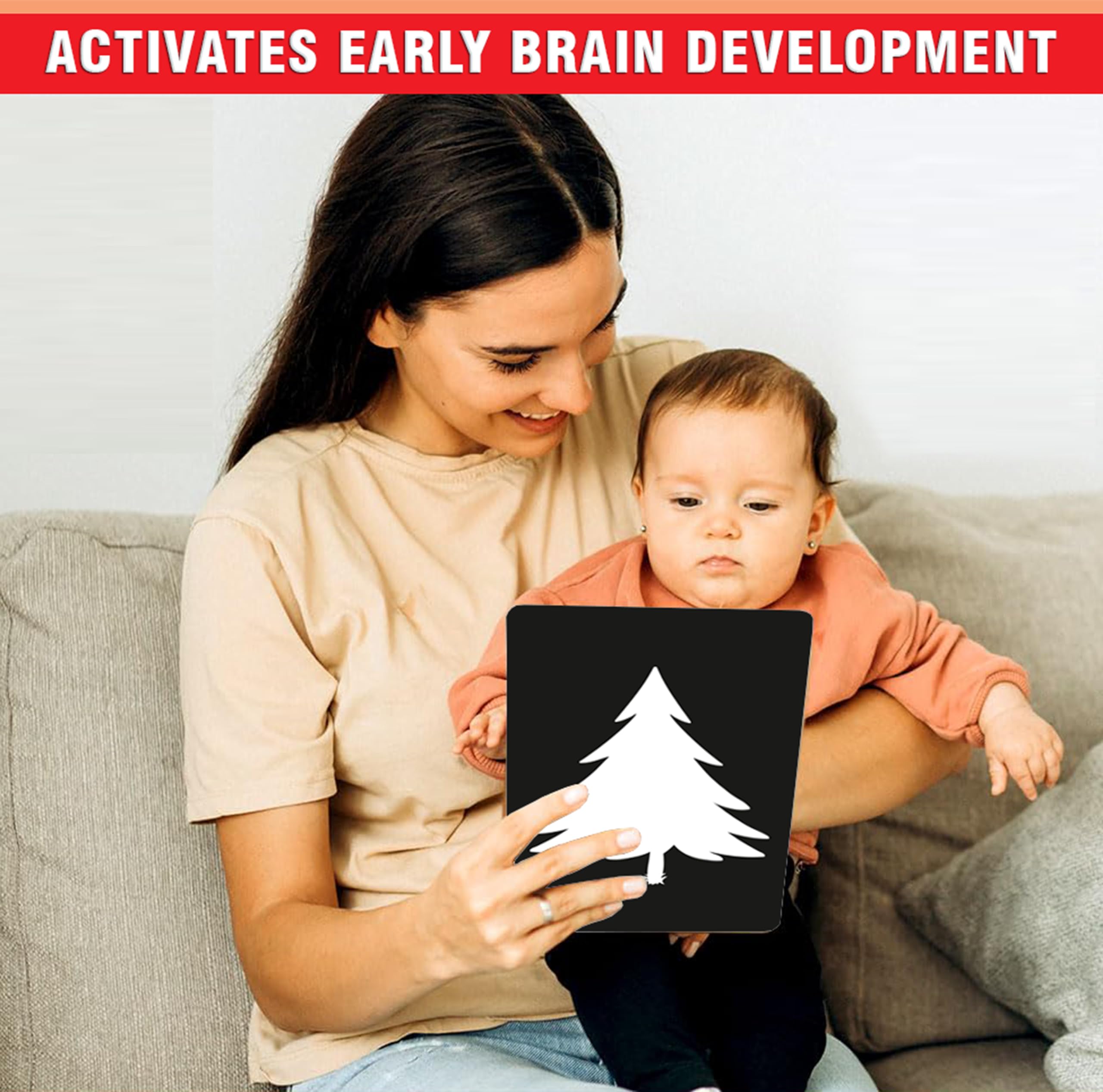 Gurukanth® Premium High Contrast Flash Cards for New Born Children - Black & White | 36 Objects | Age Group: 0-1 Year | Visual Stimulation and Sensory Development for Infants