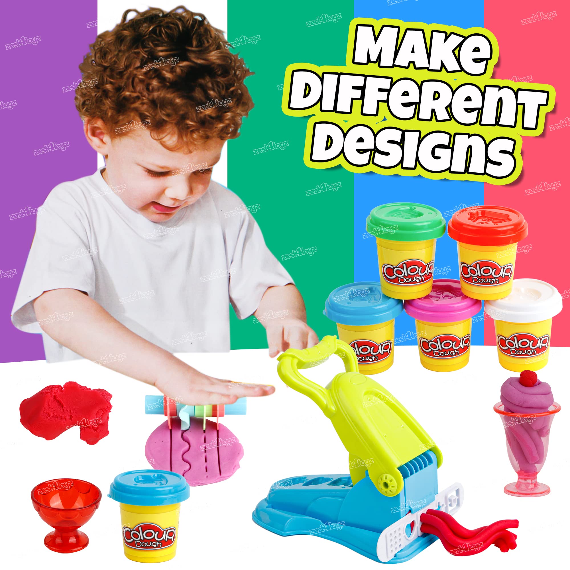 Zest 4 Toyz Clay Dough for Kids Clay for Art and Craft for Kids Pretend Play Activity Clay Toys Tools (28 Pieces) for 3 + Years (Multicolor)