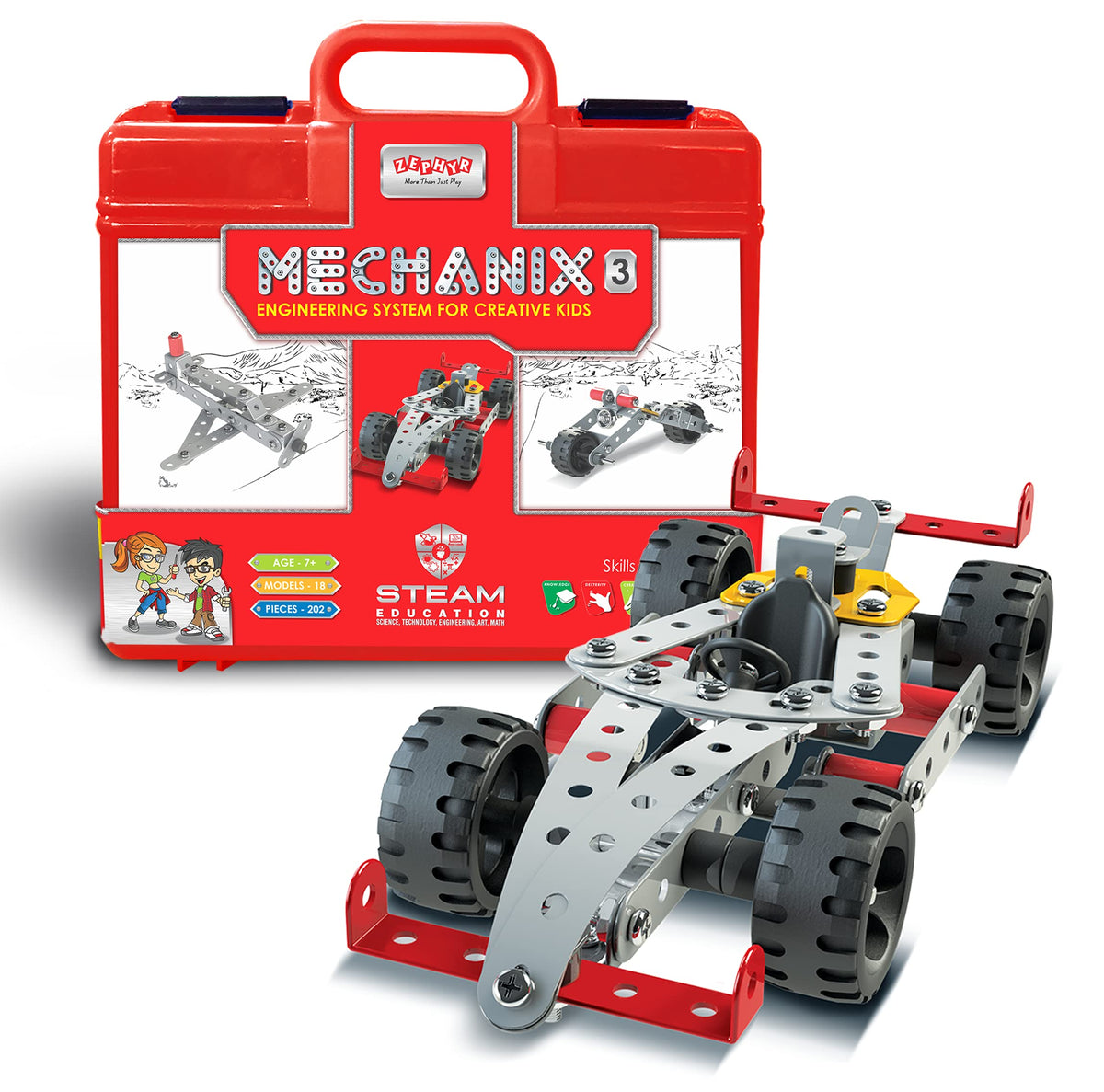 Mechanix-3 Smart Bag DIY STEM Toy, Building Construction Set for Boys and Girls Age 7+ (Special Edition)