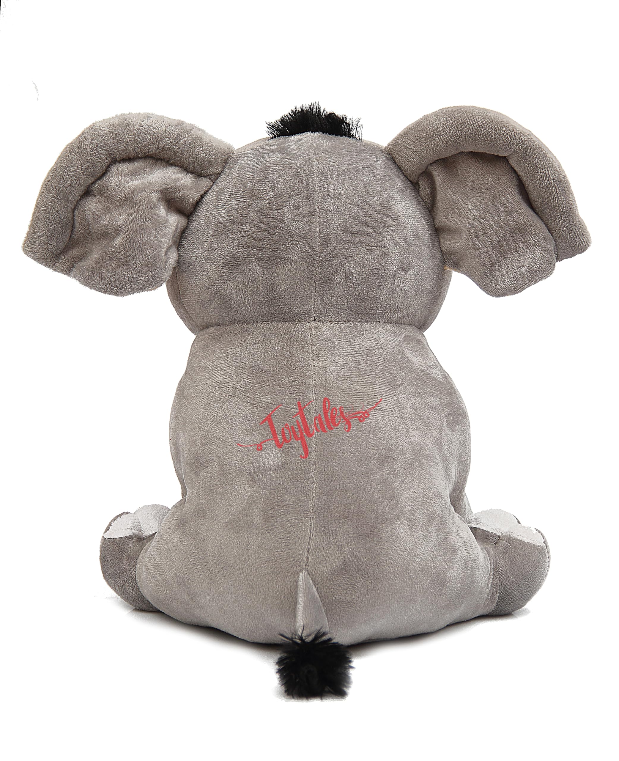 Stuffed Elephant with Monkey Plush Toy, Cute Huggable Shape Animal Stuffed Toy, Soft & Cuddly, for Kids, Boys & Girls, Best Birthday Gift Idea - 30cm (Grey/Brown)